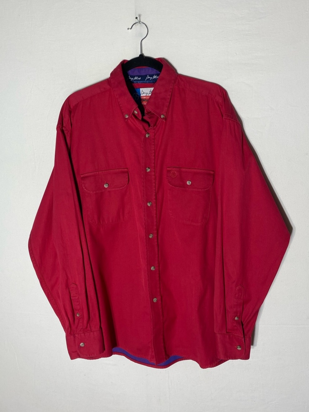 Vintage Wrangler George Strait Red Long Sleeve Button Down Shirt XL Western